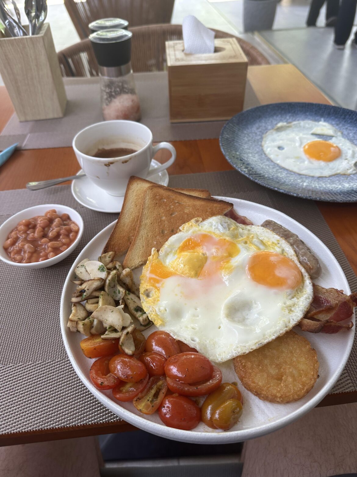 “Full English” Olive & Vine - Da Nang, Vietnam. €6 incl coffee and extra egg