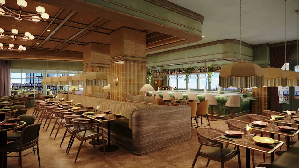 This rendering shows Théa, a restaurant in Phoenix that's expanding to Dallas' Knox Street in early 2027. (Courtesy of Théa)