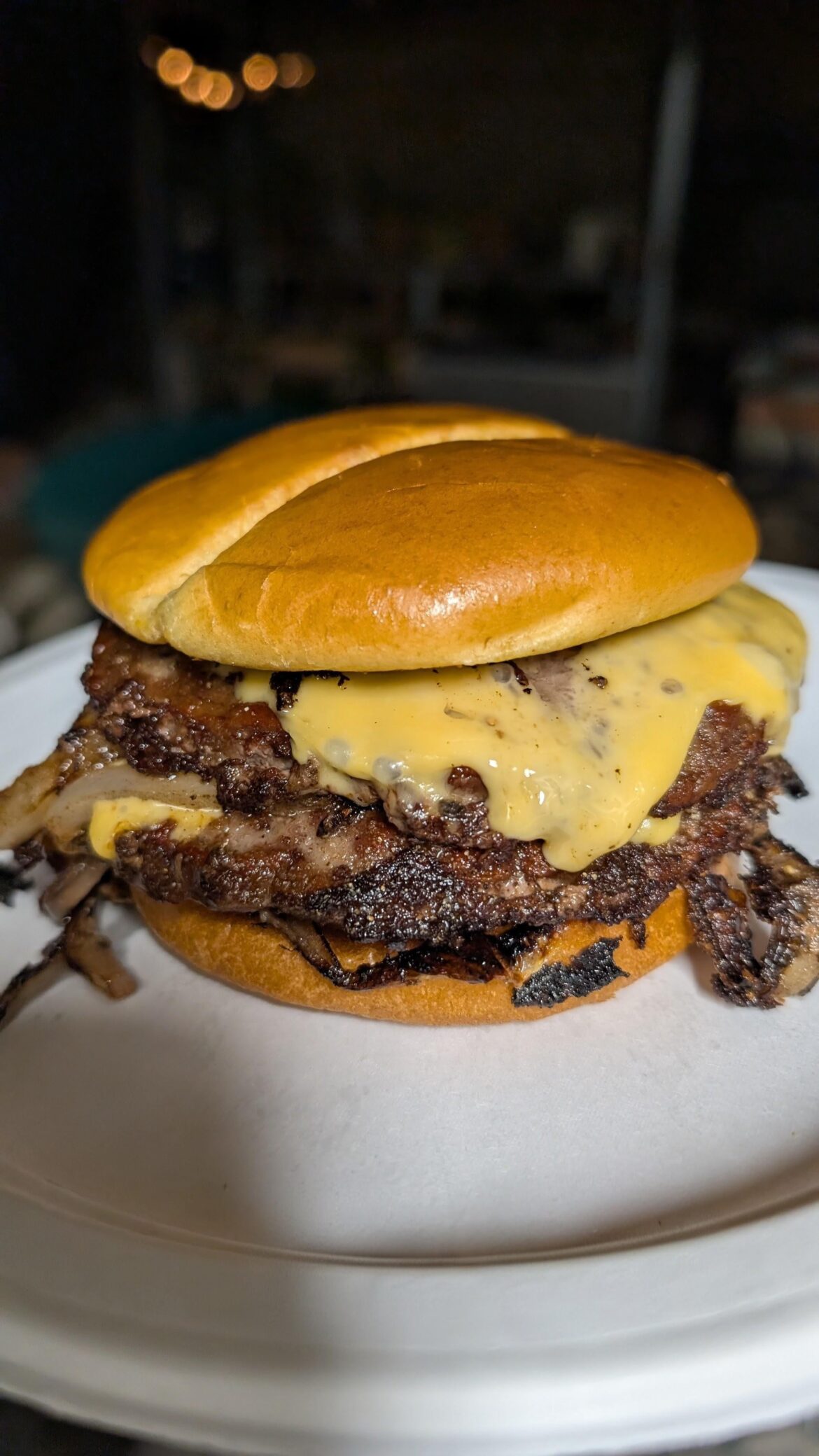 [homemade] double cheeseburger with onion