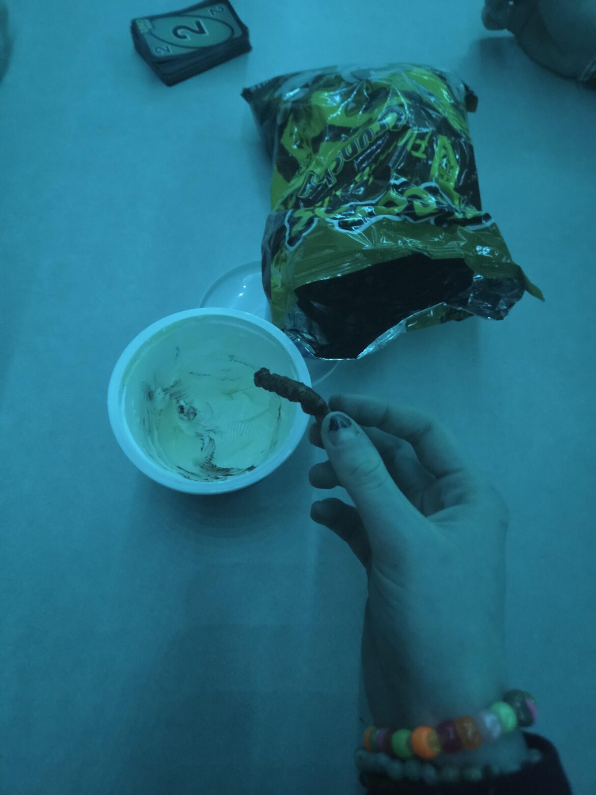 Hot cheetos and cream cheese