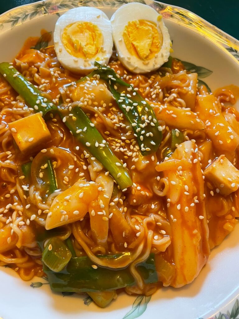 Rabokki for me and Doenjang Rabokki for the kid.