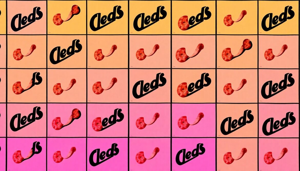 A bold, graphic illustration of a Cheds cracker repeated in a vibrant, high-contrast grid, capturing the playful and iconic nature of this classic Australian snack food.