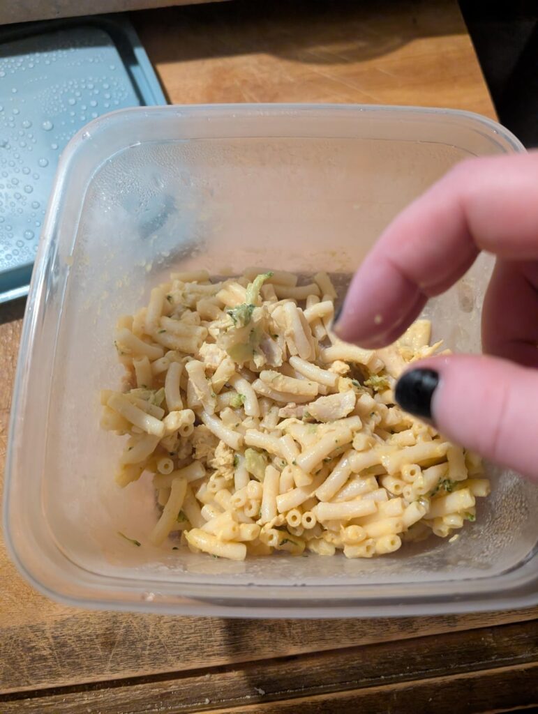 leffotvoer mac and cheese w broccoli and chicken and pudding i made wrong