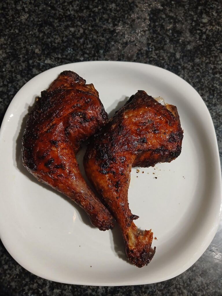 I made 2 chicken leg quarters for tonight's dinner