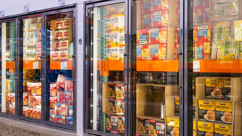Costco interior refrigerated warehouse shelving