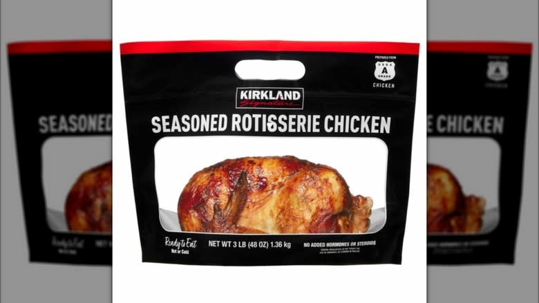 Kirkland Signature Rotisserie Chicken inside black bag