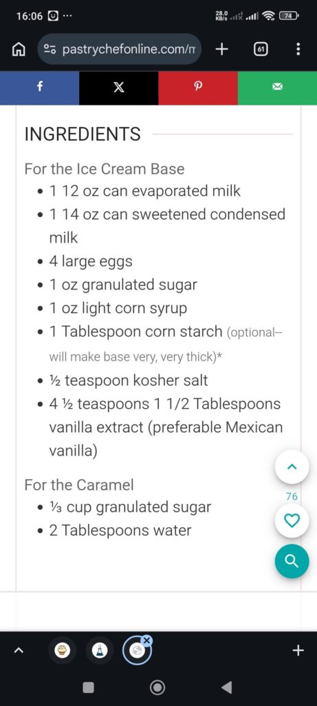 Mexican flan ice cream