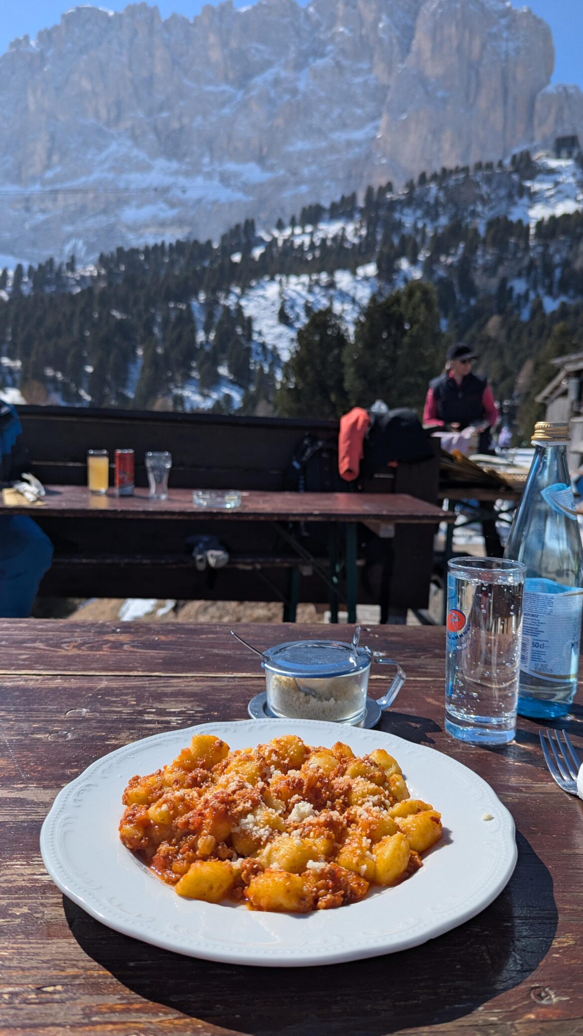 House-made gnocchi with speck ragu from Baita Ciadinat, Selva di Val Gardena