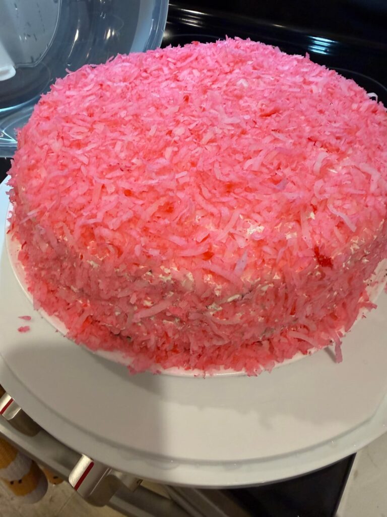 Coworker wanted a “snowball” birthday cake.