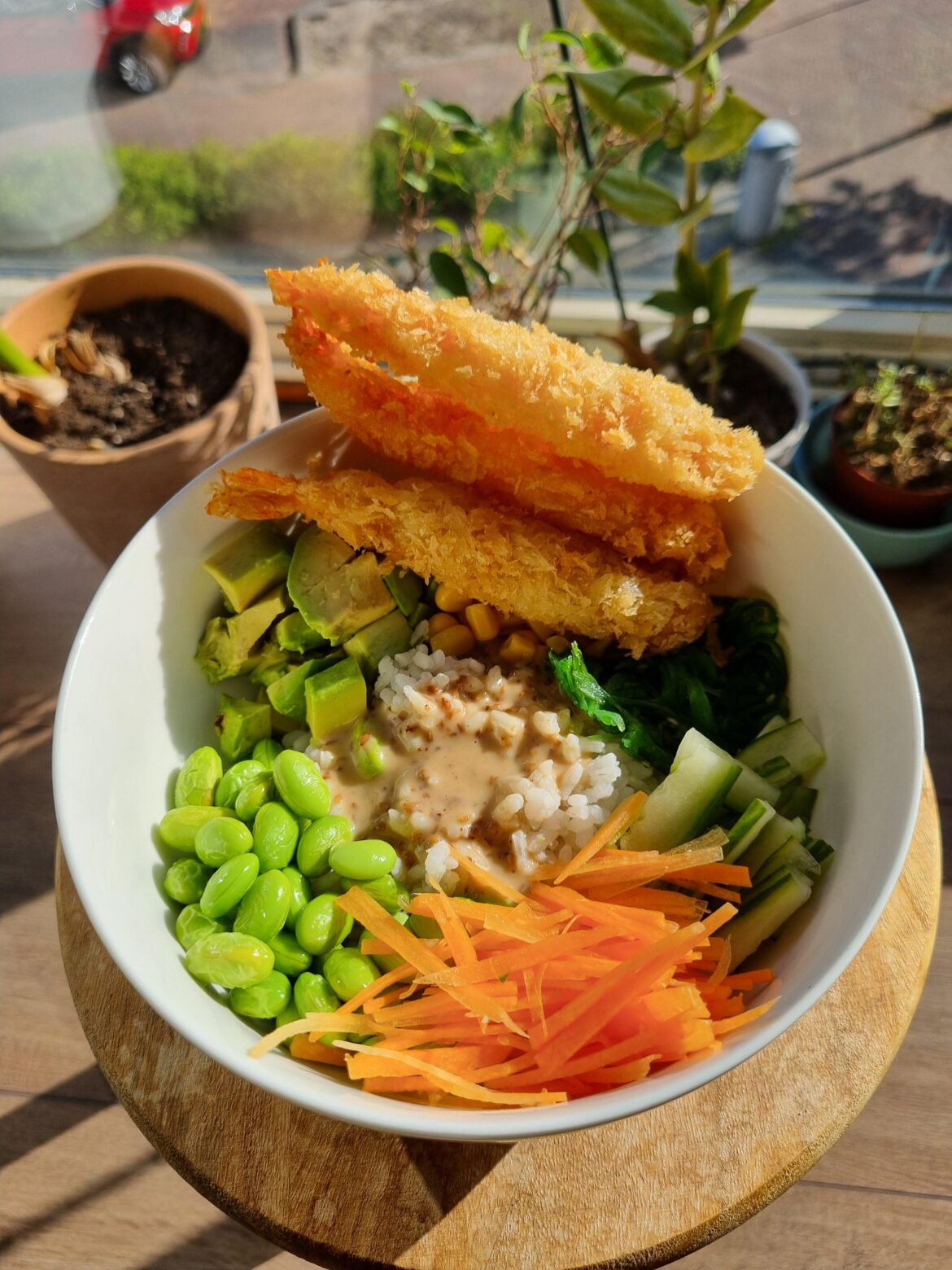 [OC] fried shrimp pokebowl