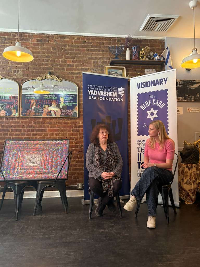 Holocaust survivor Olga Spiegel with podcast host Margarita Lyadova. Yad Vashem USA Foundation