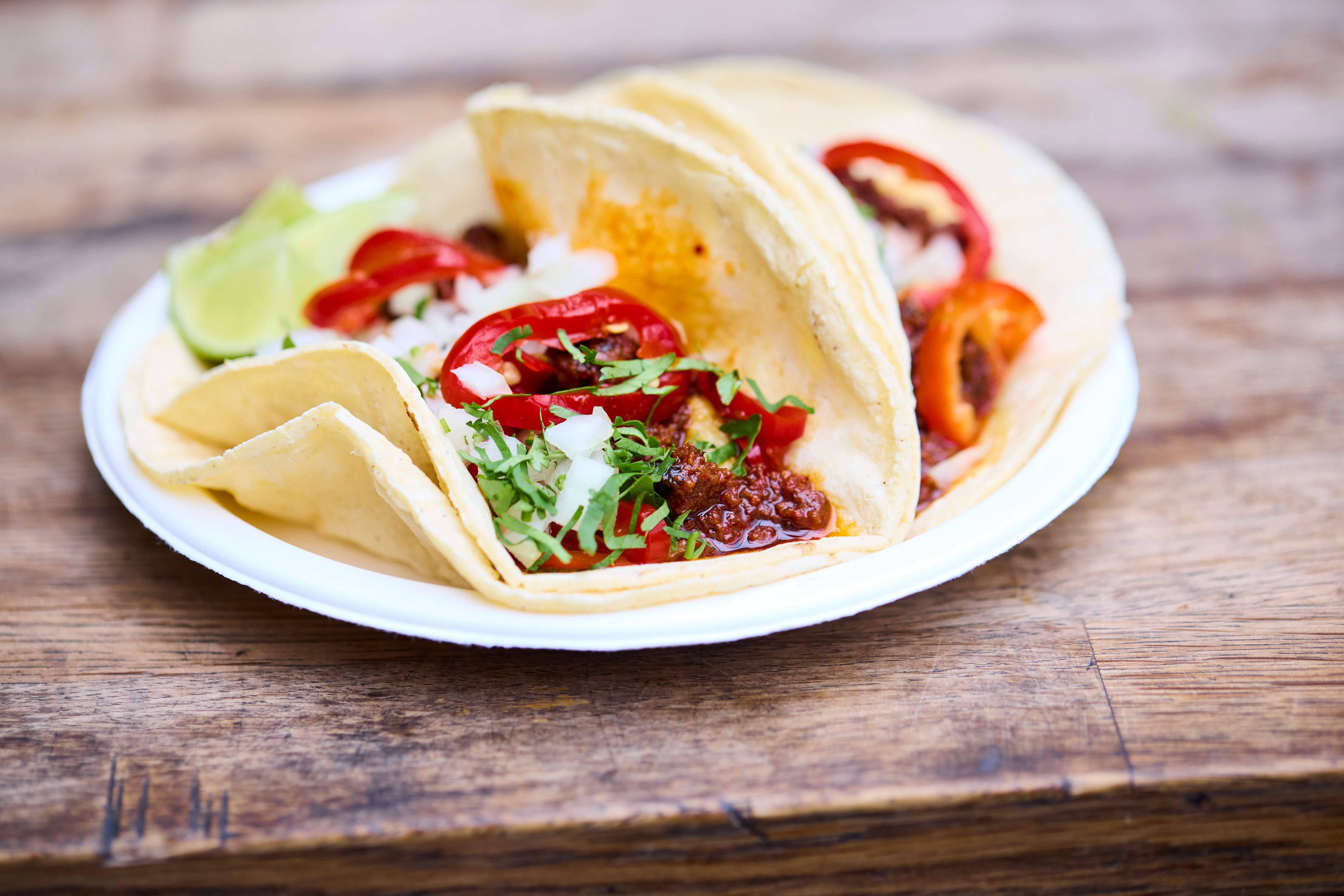 A plate of tacos at Acme Tacos
