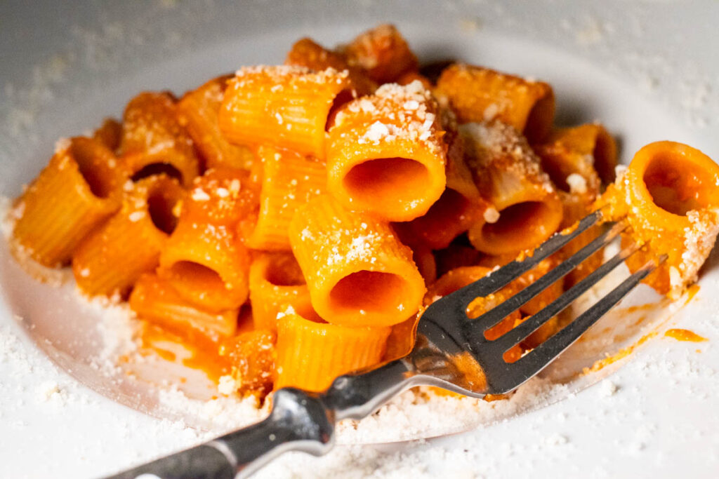 Amatriciana Pasta at Salumeria Roscioli in Rome