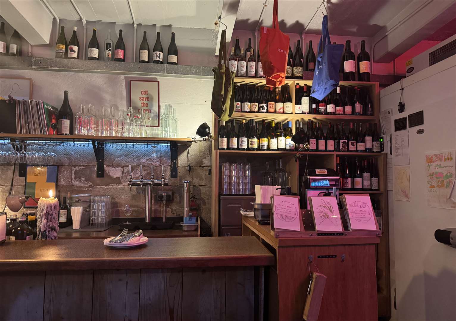 The restaurant offers an impressive wine menu