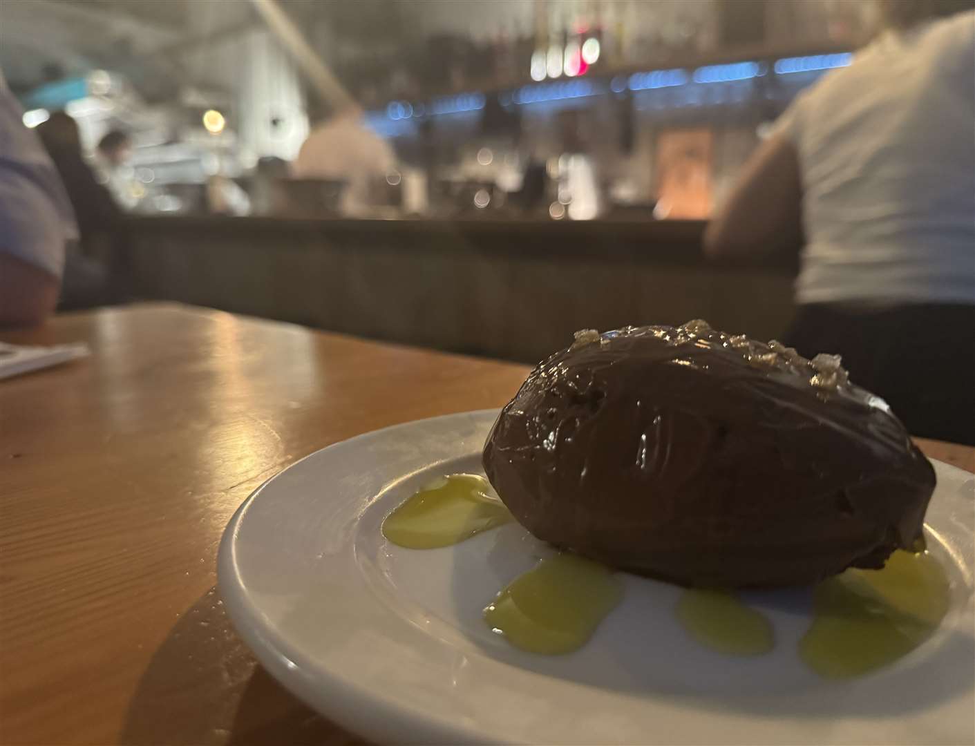 The dark chocolate ganache, with sea salt and olive oil, was a perfect end to the meal