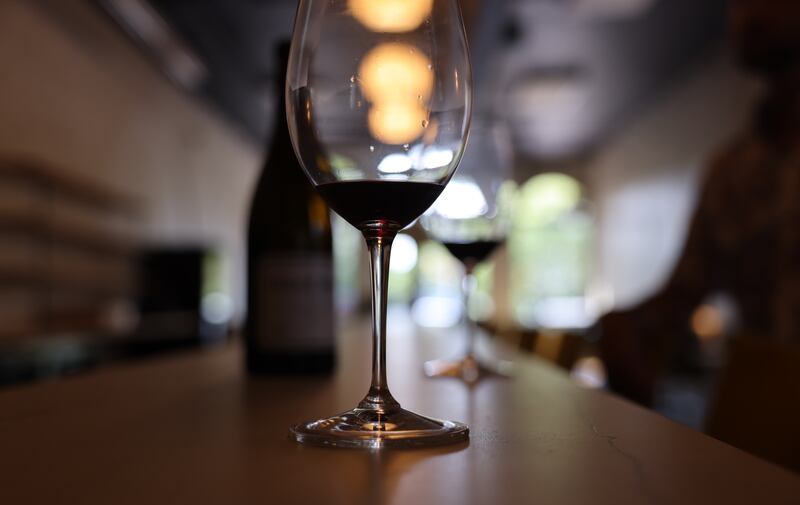 Glasses of 2017 Pinot Noir from Santa Cruz Mountains Estates at Nobody's Wine Bar in Syracuse. (Katrina Tulloch | ktulloch@syracuse.com)