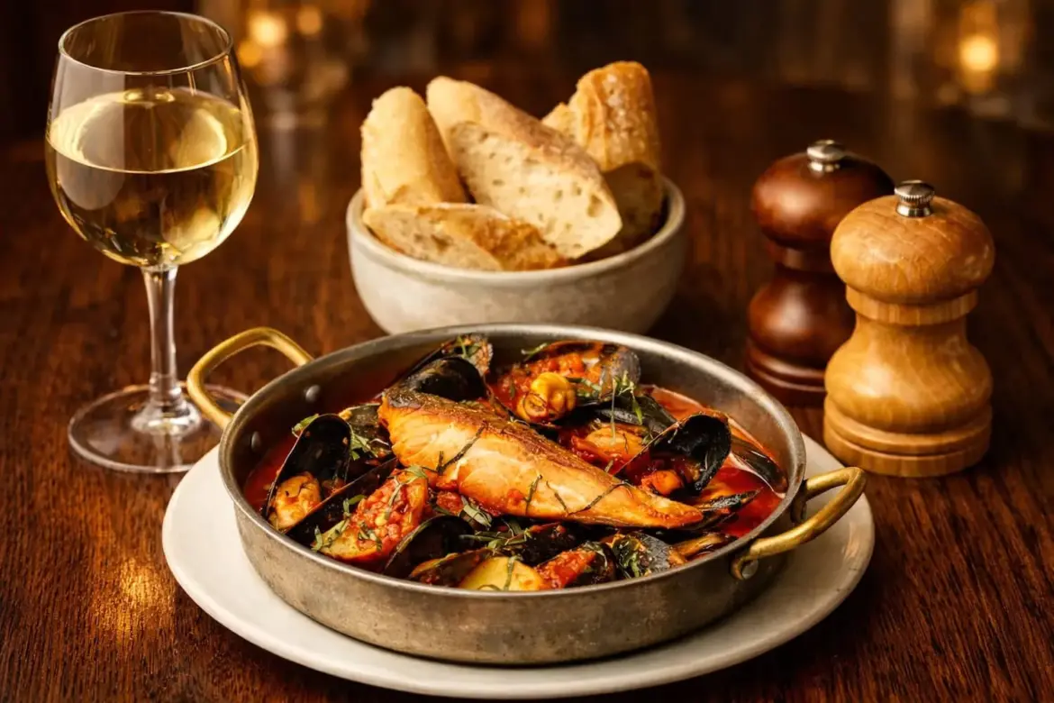 Mediterranean seafood and wine indulgence