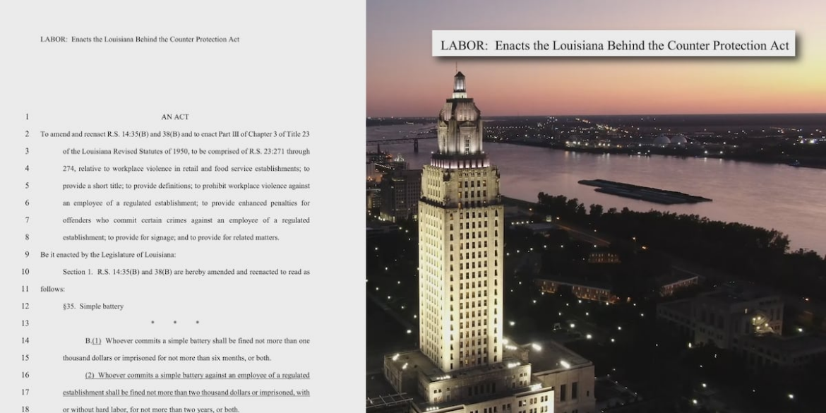 La. lawmakers to debate bill strengthening protections for retail, food service workers