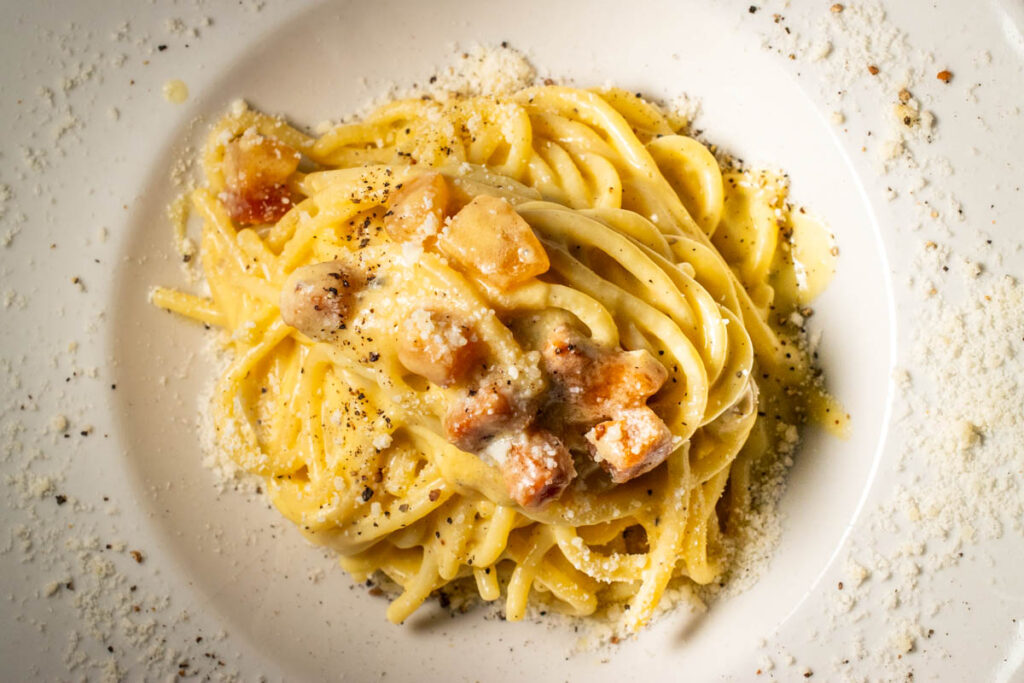 Pasta Carbonara at Roscioli Salumeria in Rome