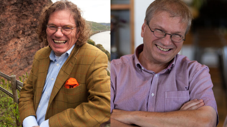 From left to right: Erni Loosen, the winemaker of Dr. Loosen Winery; Thomas Loosen, managing director of Dr. Loosen Winery. Photos courtesy of Bona Fide Productions.