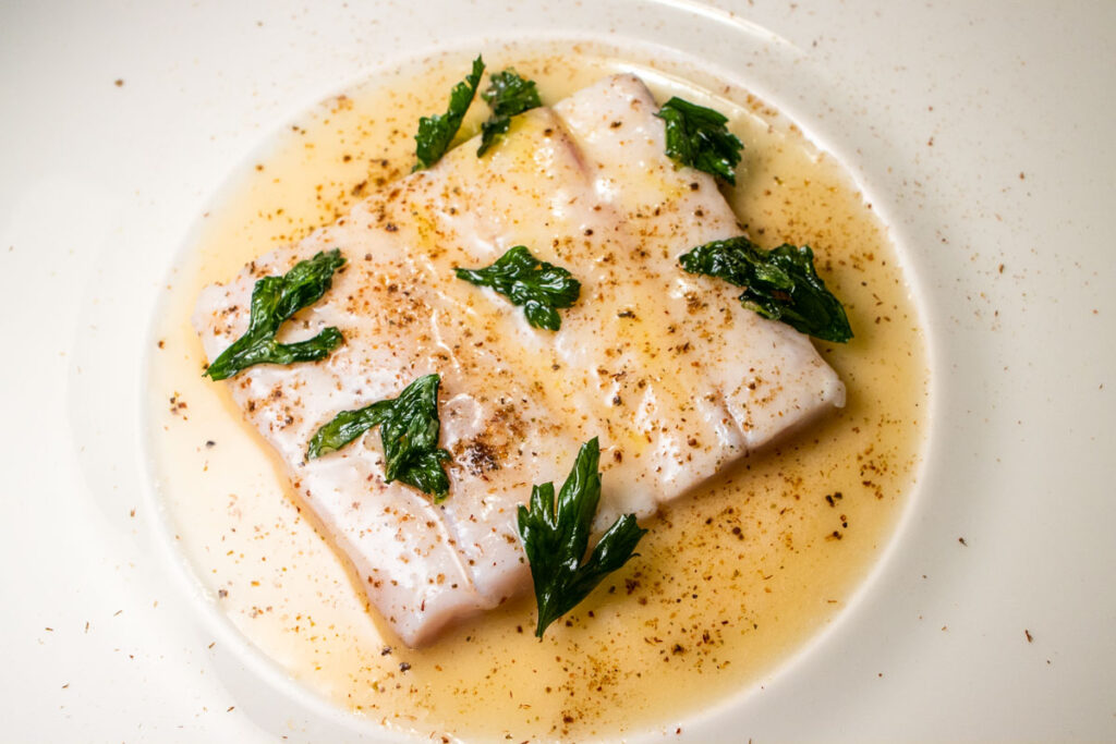 Seabass all Meuniere at Zia Restaurant in Rome