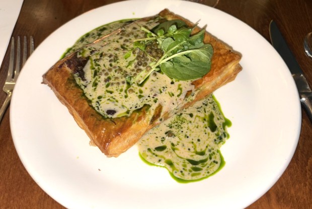 The Wagyu beef collar en croute at chef Theo Adley's Marigold restaurant in Lyons. (Sara Rosenthal/Special to The Denver Post)