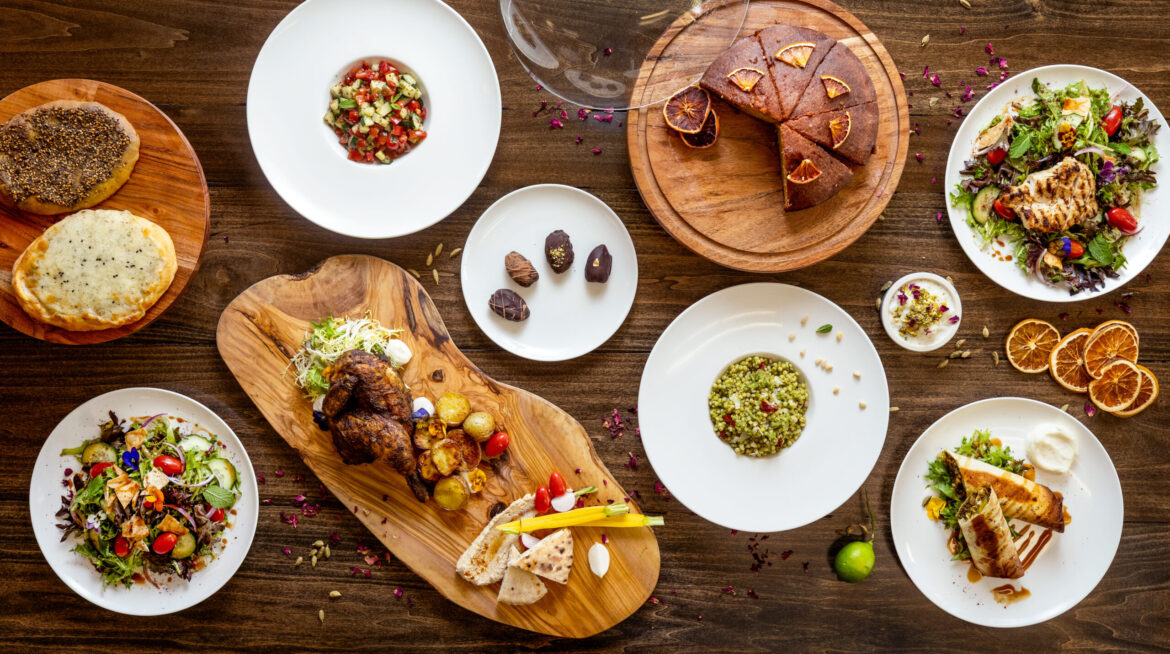 A variety of dishes from Mazza Levantine Kitchen in Petaluma