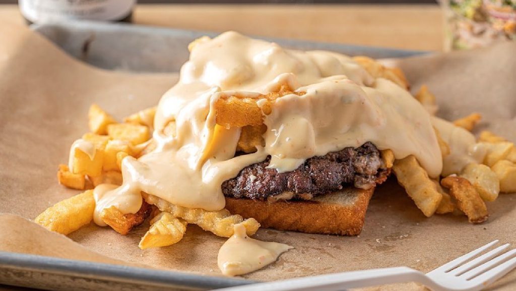 The horseshoe is a cheese and fries-topped open-faced sandwich, ubiquitous in its birthplace of Springfield, Illinois.