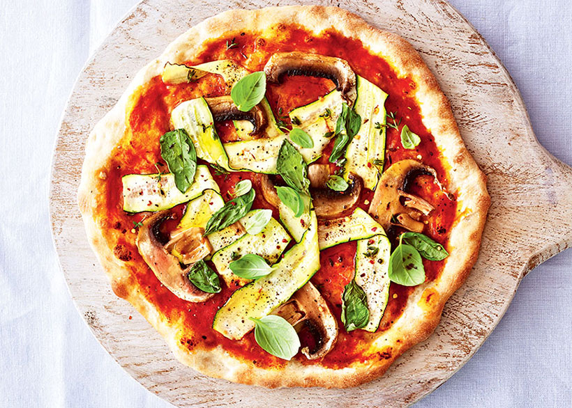 Vegan Courgette, Mushroom & Truffle Oil Pizza
