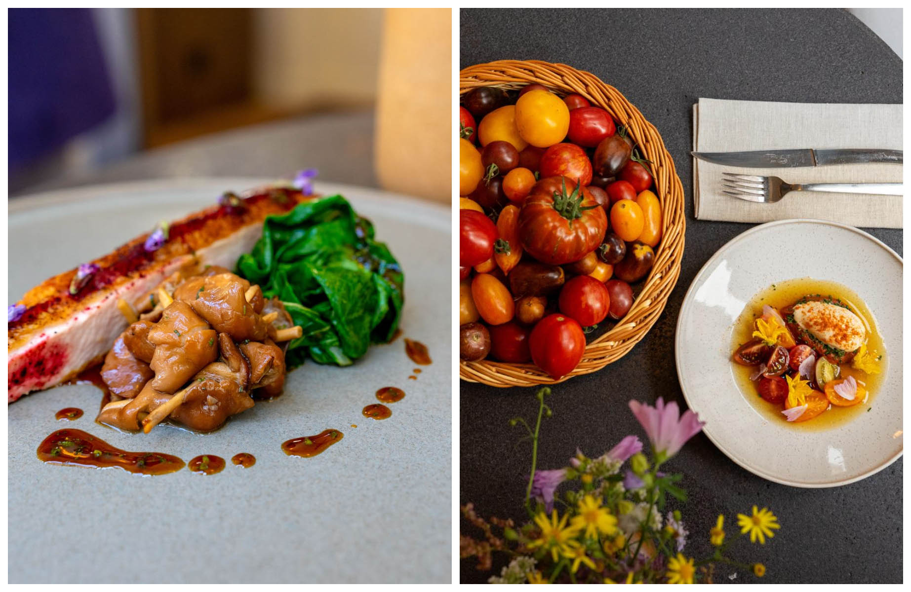 Dishes from La Borie in Paris, which was a farm first before becoming a restaurant. © La Borie, © Arsène /La Borie