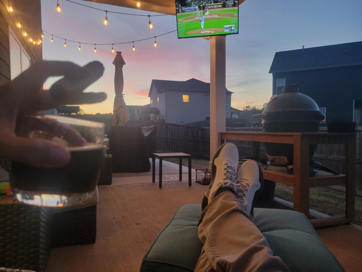 Baseball on the porch