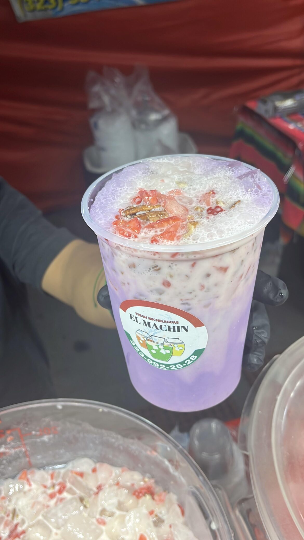 Strawberry Ube Horchata - Michelaguas el Machin - Los Feliz Night Market