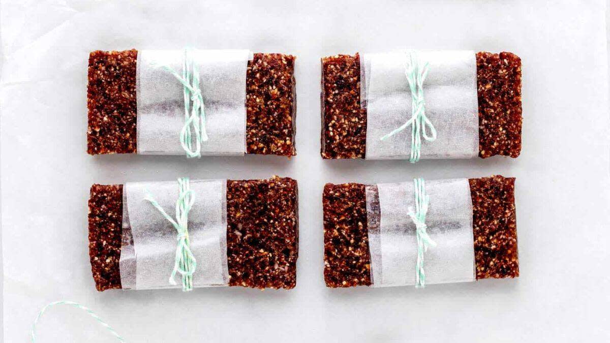 A few pieces of Homemade Fruit Bars. 