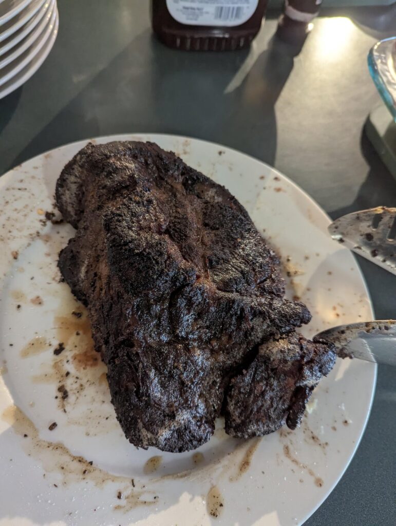 "Mr. Charles" 131⁰F for 36h. Sear in butter in cast iron on the grill, sadly had a bit of a gradient, but still astounding.