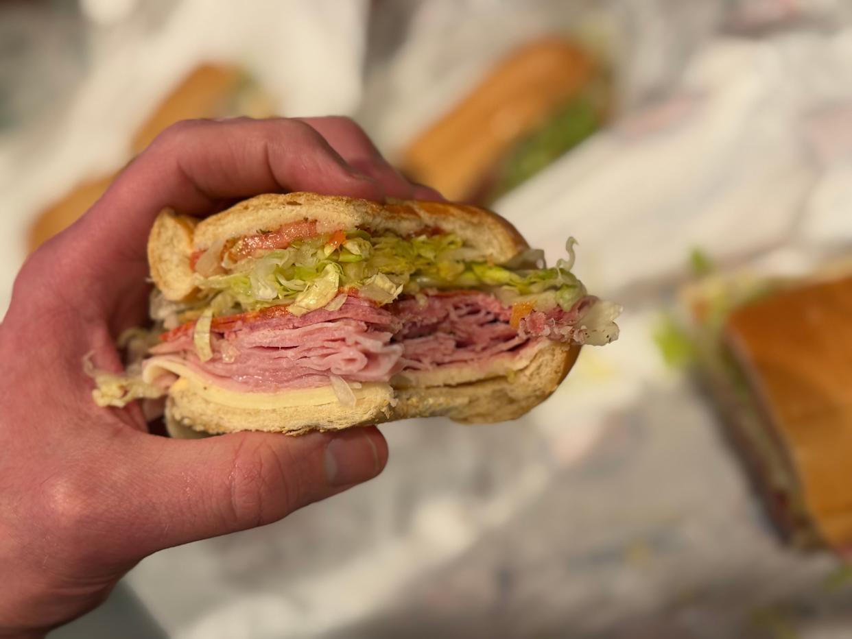 Half of Jersey Miek's Italian sandwich