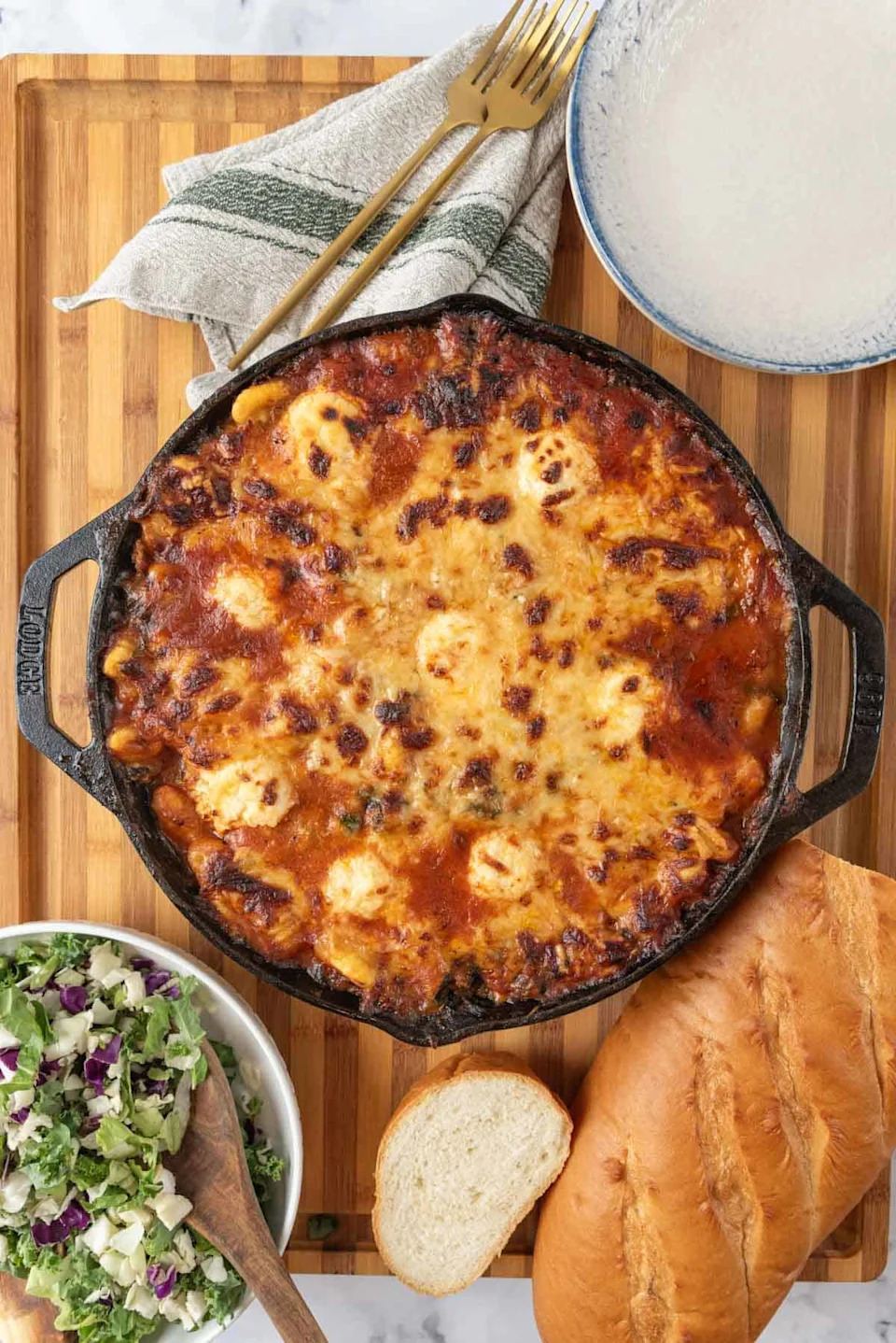 Baked Gnocchi with Sausage & Spinach - Photo Credit: Poppy Trail Table.