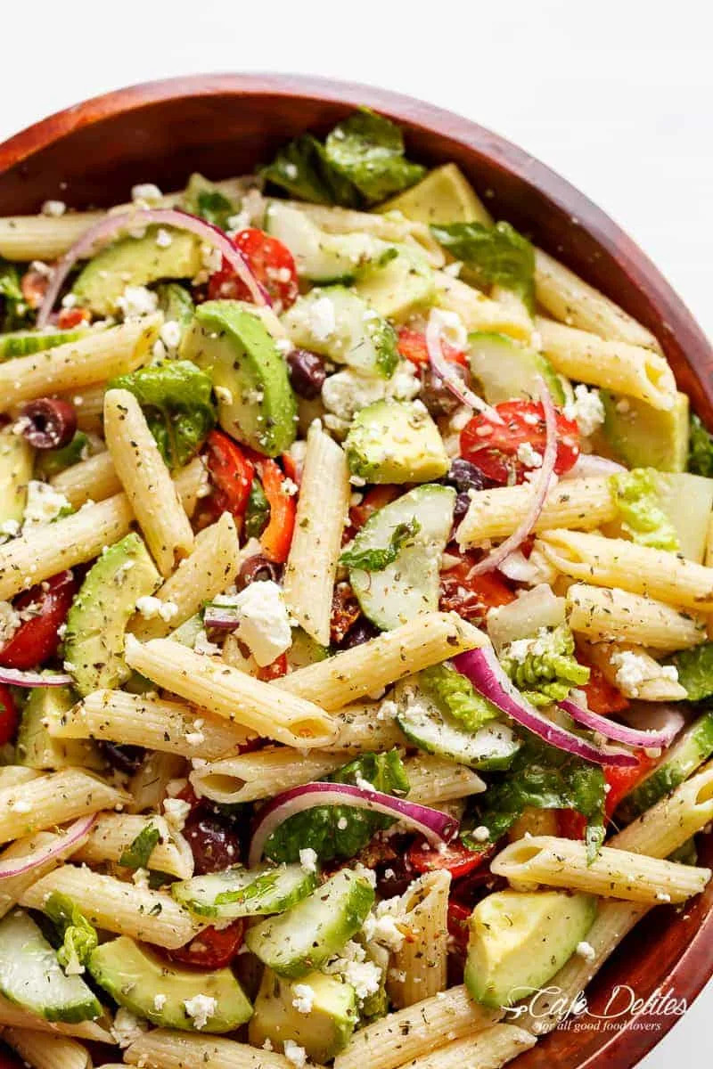 Lemon Herb Mediterranean Pasta Salad