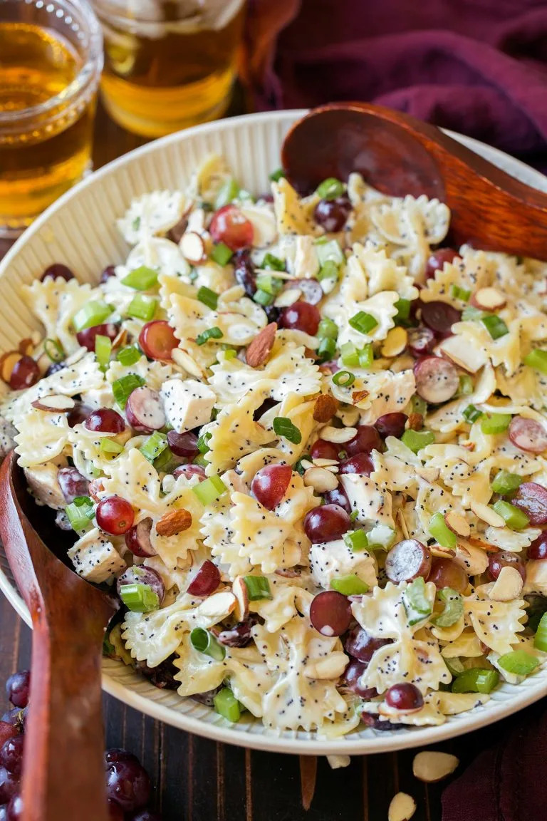 Poppy Seed Chicken and Grape Pasta Salad