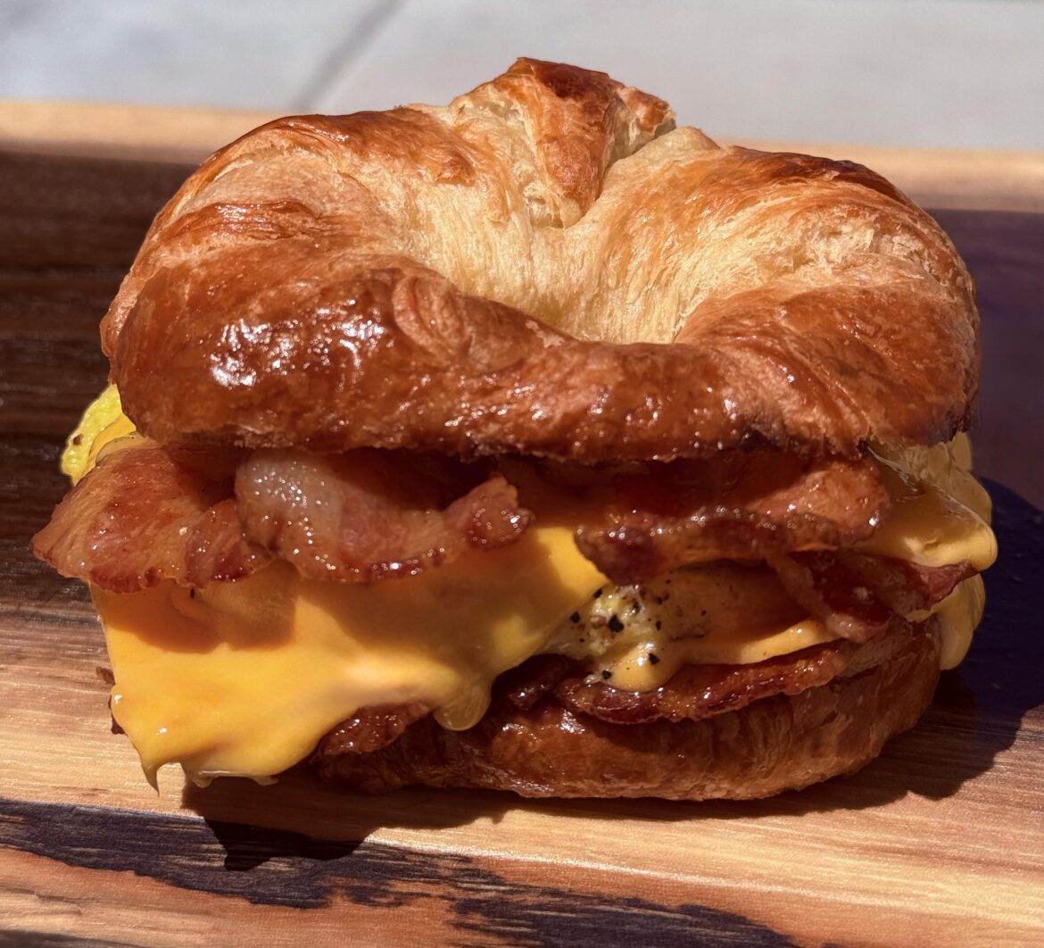 Toasted Croissant Bacon Egg & Cheese Sandwich