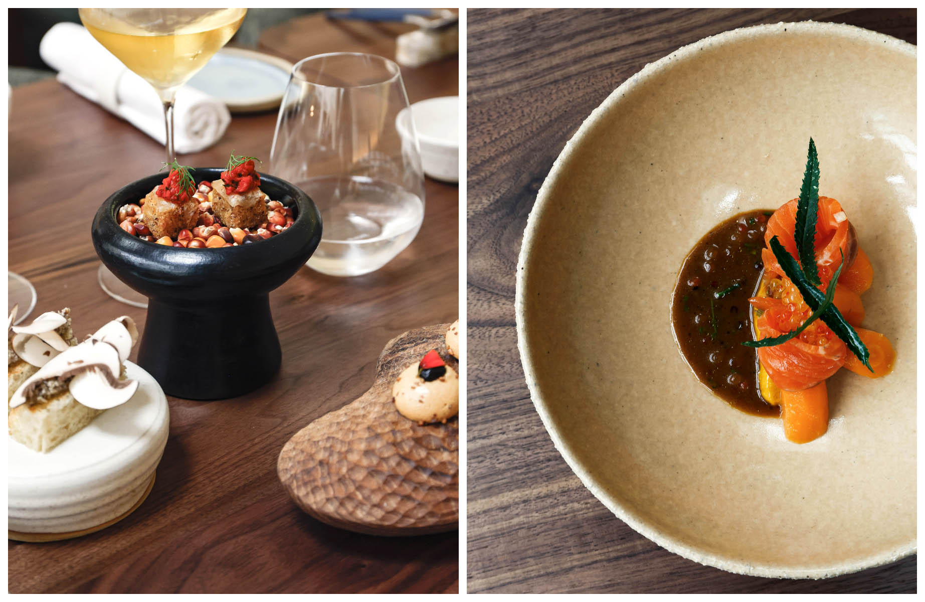 Some of the enticing vegetable-led dishes from Dialogues in Biarritz. © Thibauld Echeverria/Dialogues