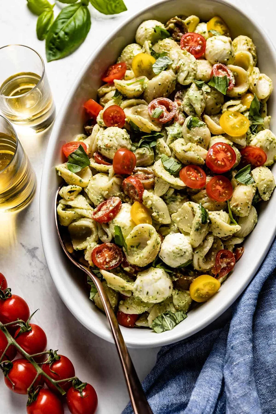 Pesto Caprese Pasta Salad - Photo Credit: Foolproof Living.
