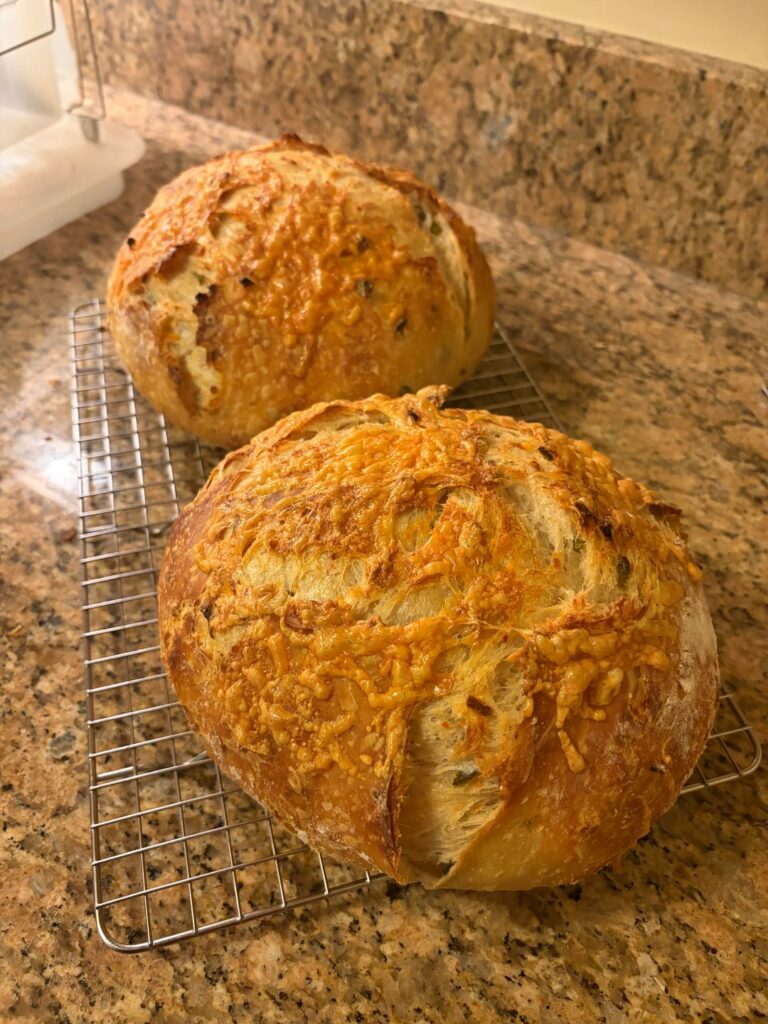 Jalepeño cheddar loaves for work tomorrow