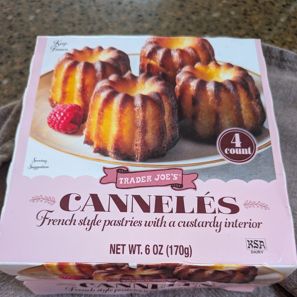 Packaged cannelés from Trader Joe's