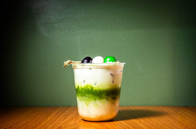 Morena’s bilo bilo matcha, with chewy rice balls and jackfruit. Photograph by Rey Lopez.