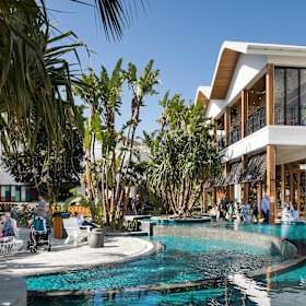 Westfield Chermside’s sunny outdoor dining precinct.