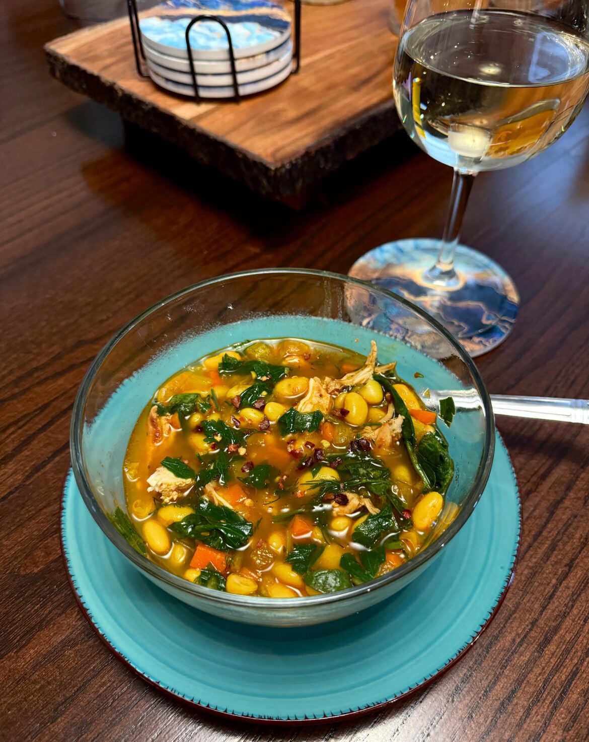 Mediterranean White Bean Soup (w Za’atar chicken)