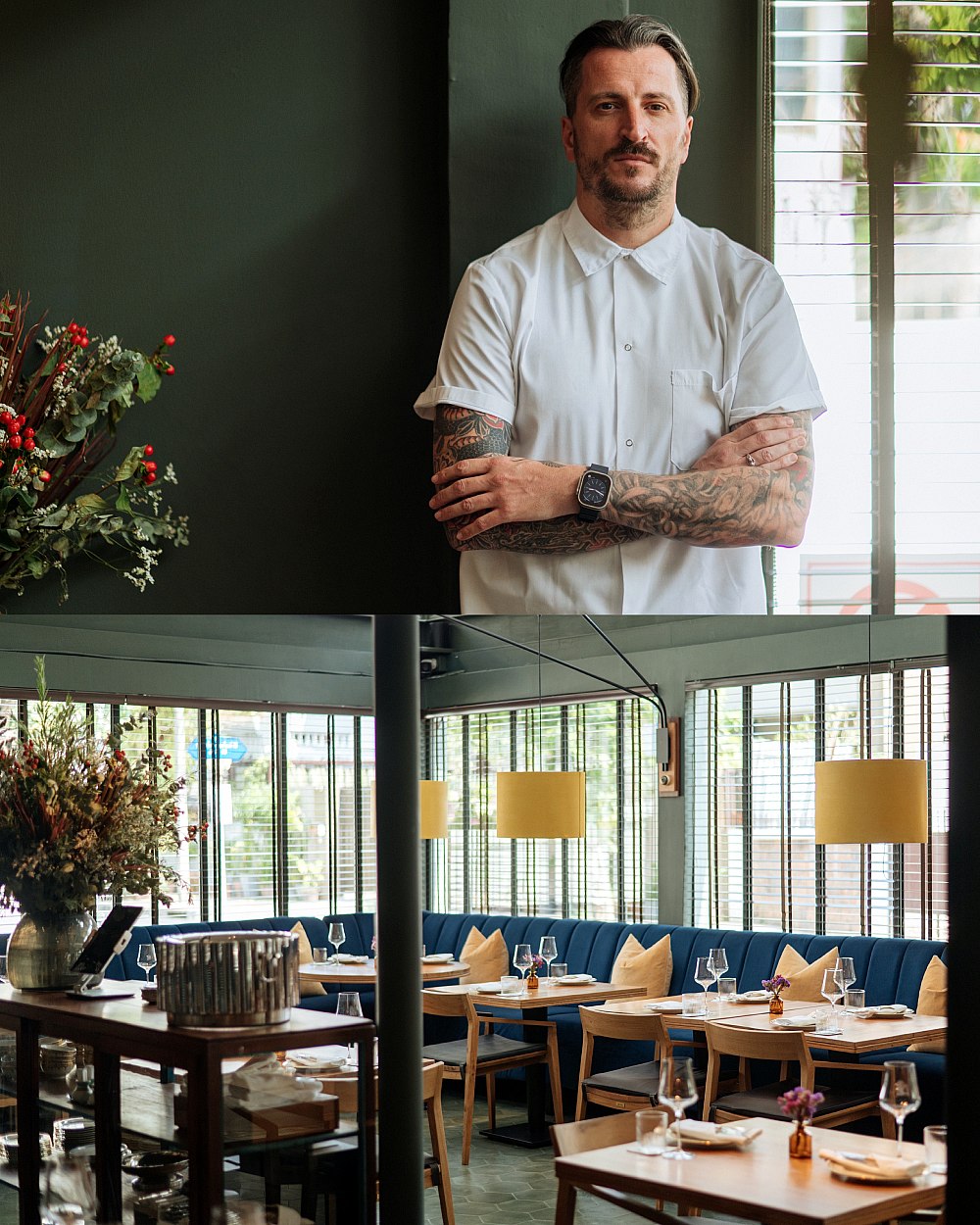 Hocquet brings polished French classics to this lively, design-forward space, which opened in July 2025. © Anuwat Senivansa Na Ayudhya/MICHELIN Guide