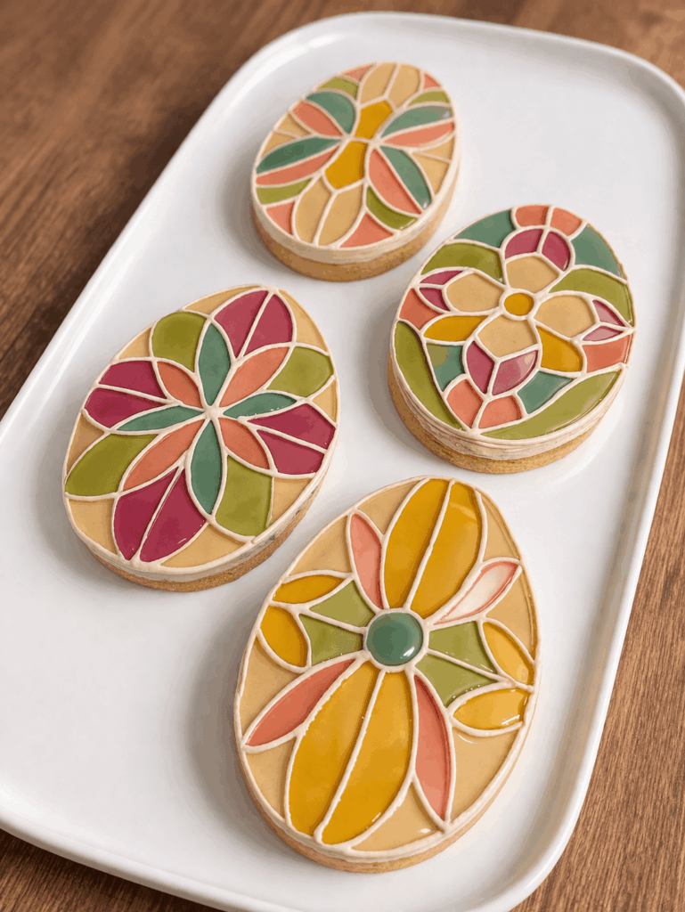 Stained Glass Easter Egg Cookie with Gelatine Glaze!