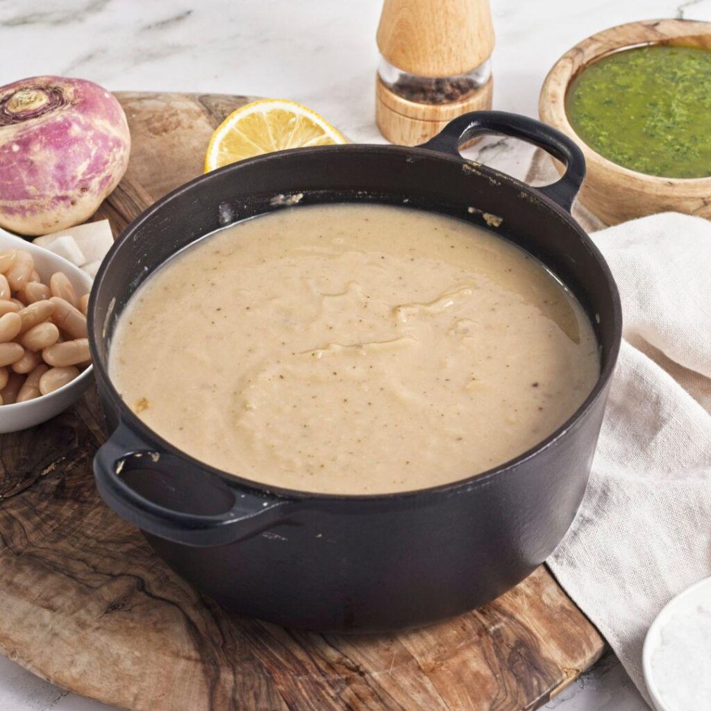 One Pot Turnip and White Bean Soup