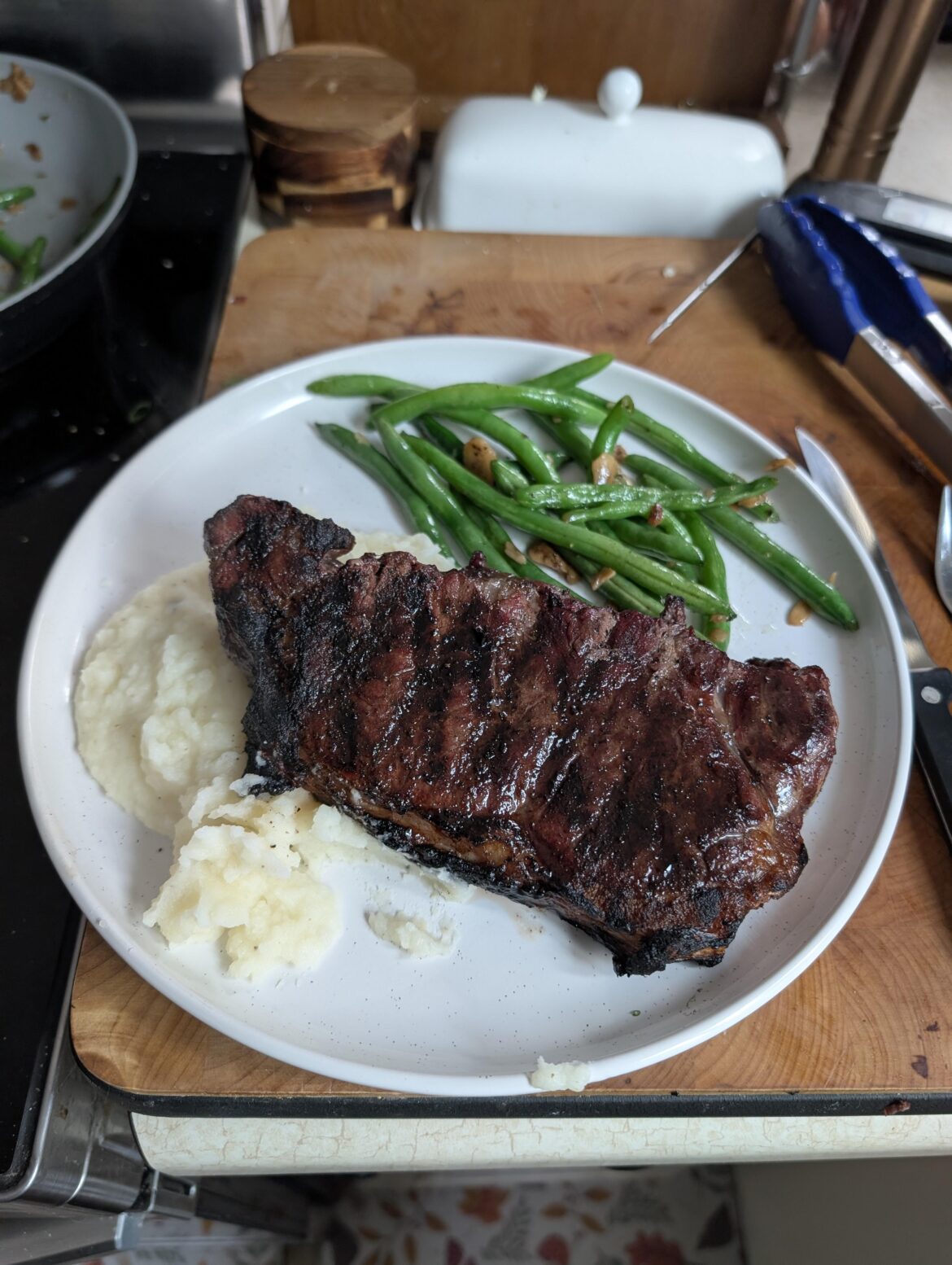 Smoked NY Strip for my birthday dinner